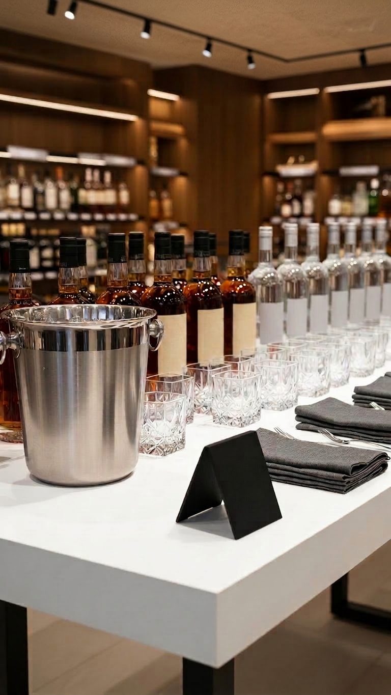 In-store beverage sampling setup